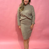 Ellie Sweater Skirt Set in Taupe