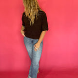 Espresso Lightweight Boxy Knit Sweater Tee