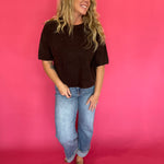 Espresso Lightweight Boxy Knit Sweater Tee
