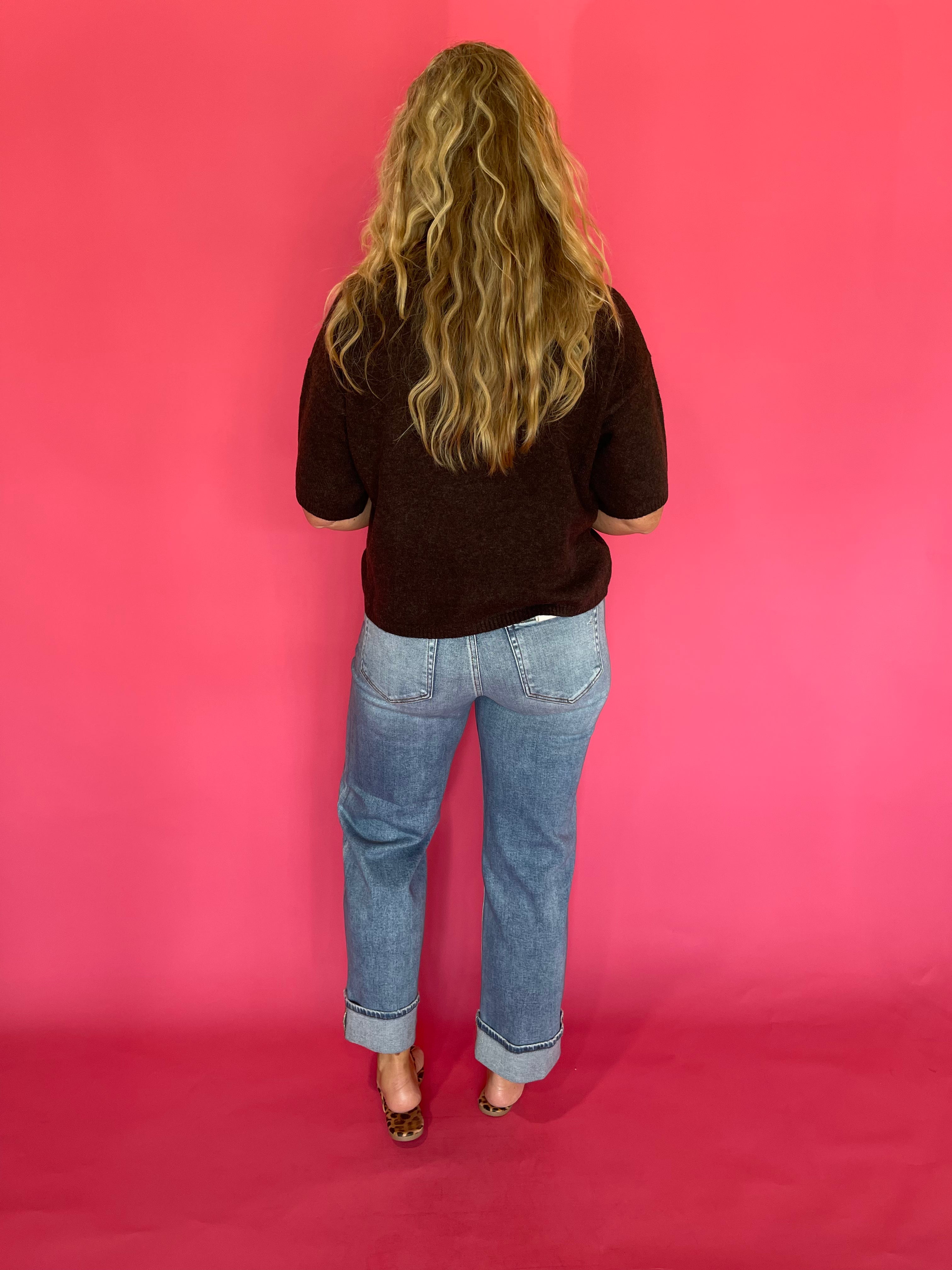 Espresso Lightweight Boxy Knit Sweater Tee