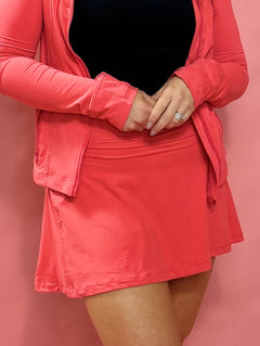 Essential Back Pleat Skort in Pink