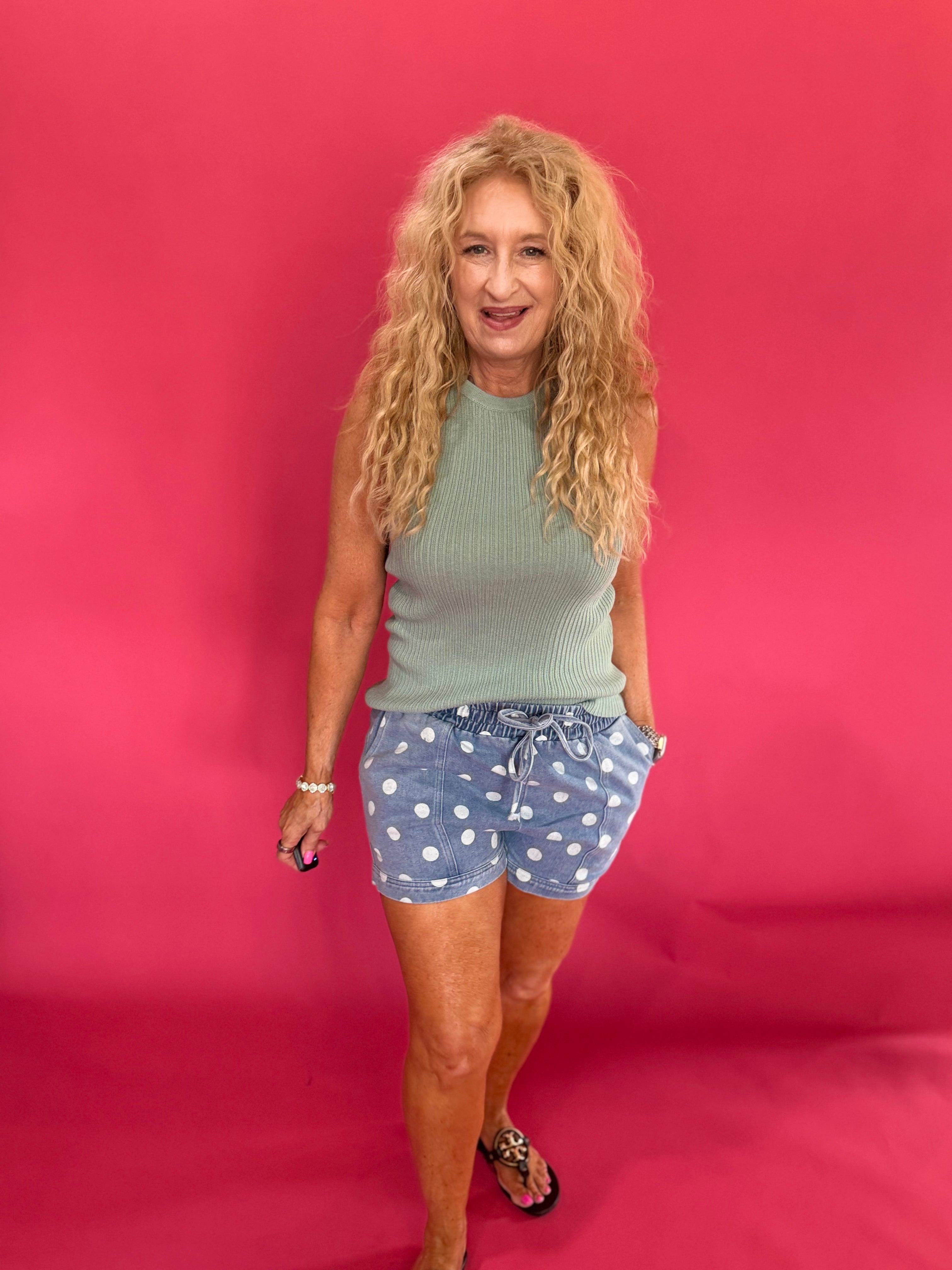 Essential Ribbed Sweater Tank in Mint