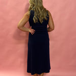 Everblue: Sleeveless Button-Up Midi Denim Dress