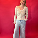 Everyday Cozy Ribbed Button Down in Oatmeal