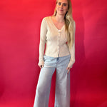 Everyday Cozy Ribbed Button Down in Oatmeal
