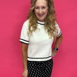 Everyday Ease Short Sleeve Sweater Top in Beige - Shabby 2 Chic Boutiques