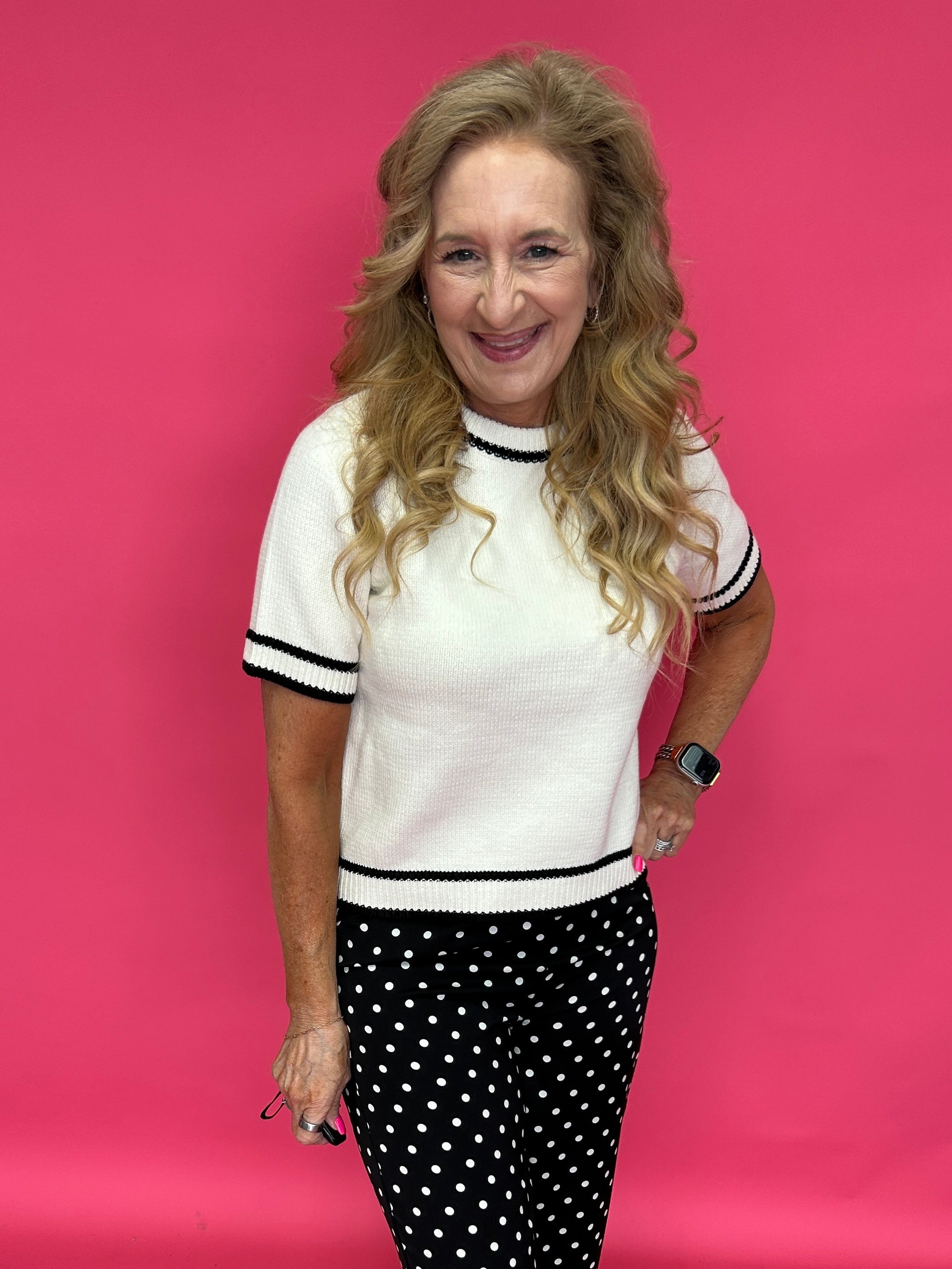 Everyday Ease Short Sleeve Sweater Top in Beige - Shabby 2 Chic Boutiques