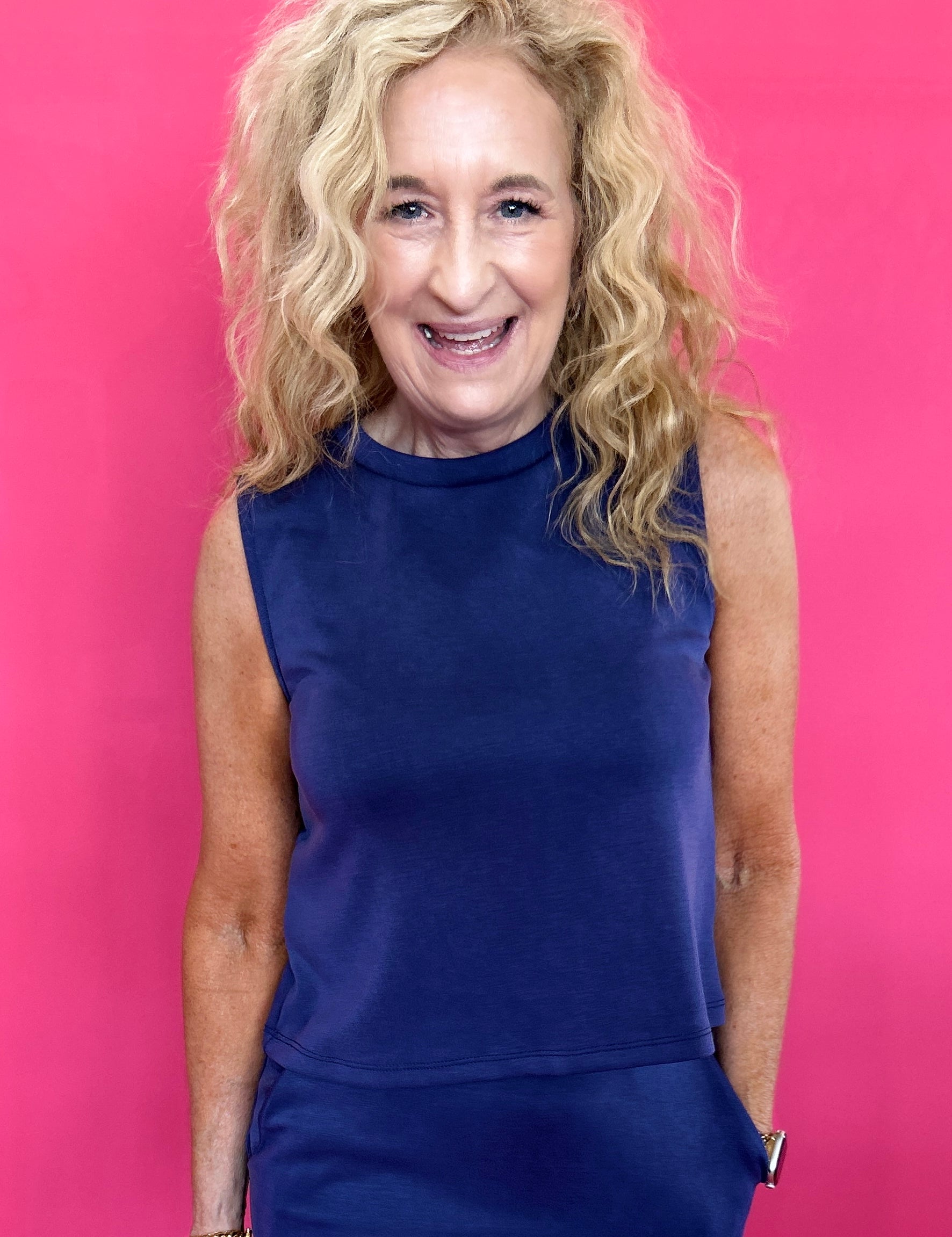 Everyday Ease Sleeveless Knit Top in Navy - Shabby 2 Chic Boutiques