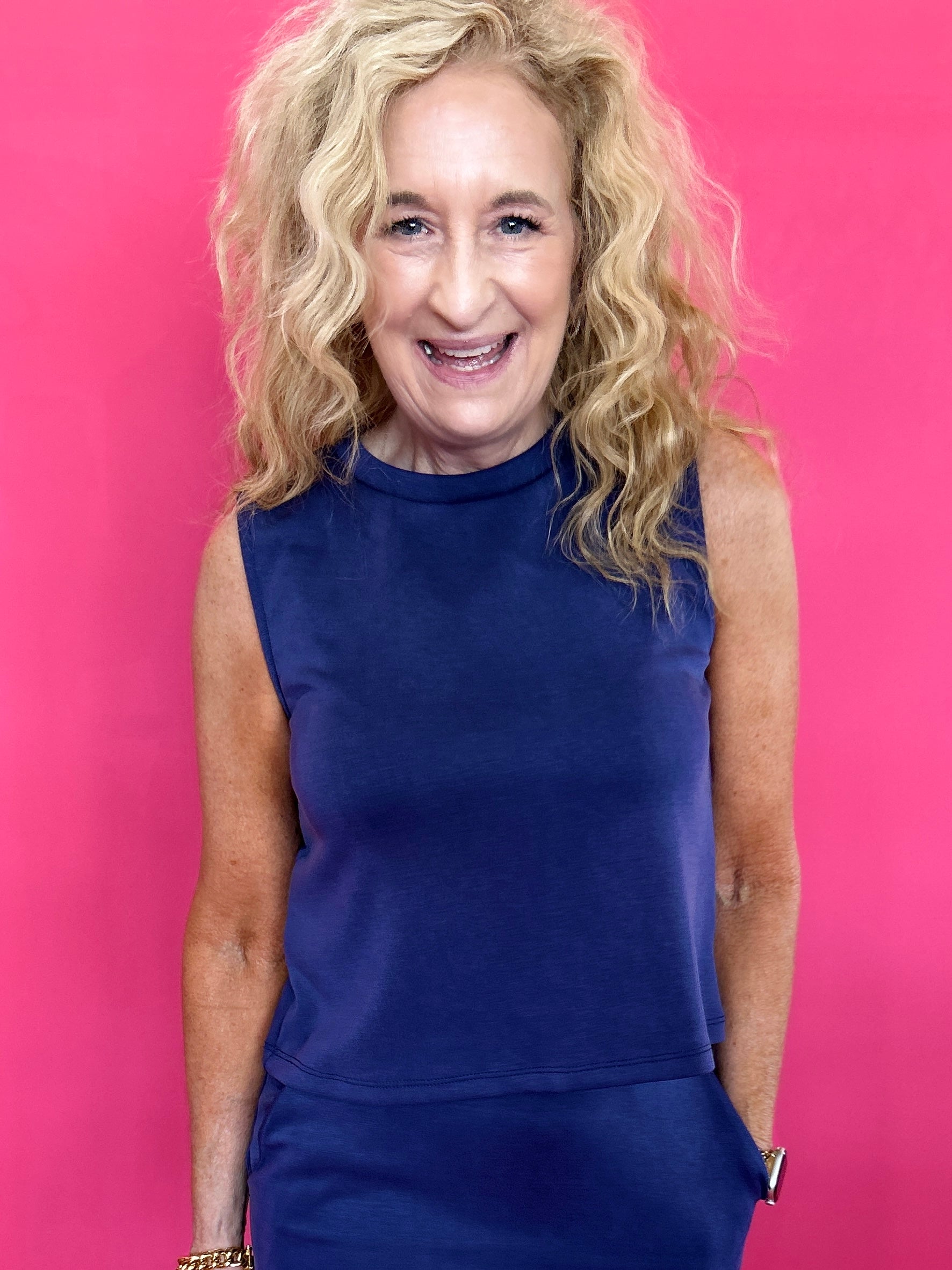 Everyday Ease Sleeveless Knit Top in Navy - Shabby 2 Chic Boutiques