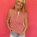 Everyday Ease Striped Contrast Tank - Shabby 2 Chic Boutiques