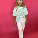 Everyday Ease Striped French Terry Boxy Top - Shabby 2 Chic Boutiques