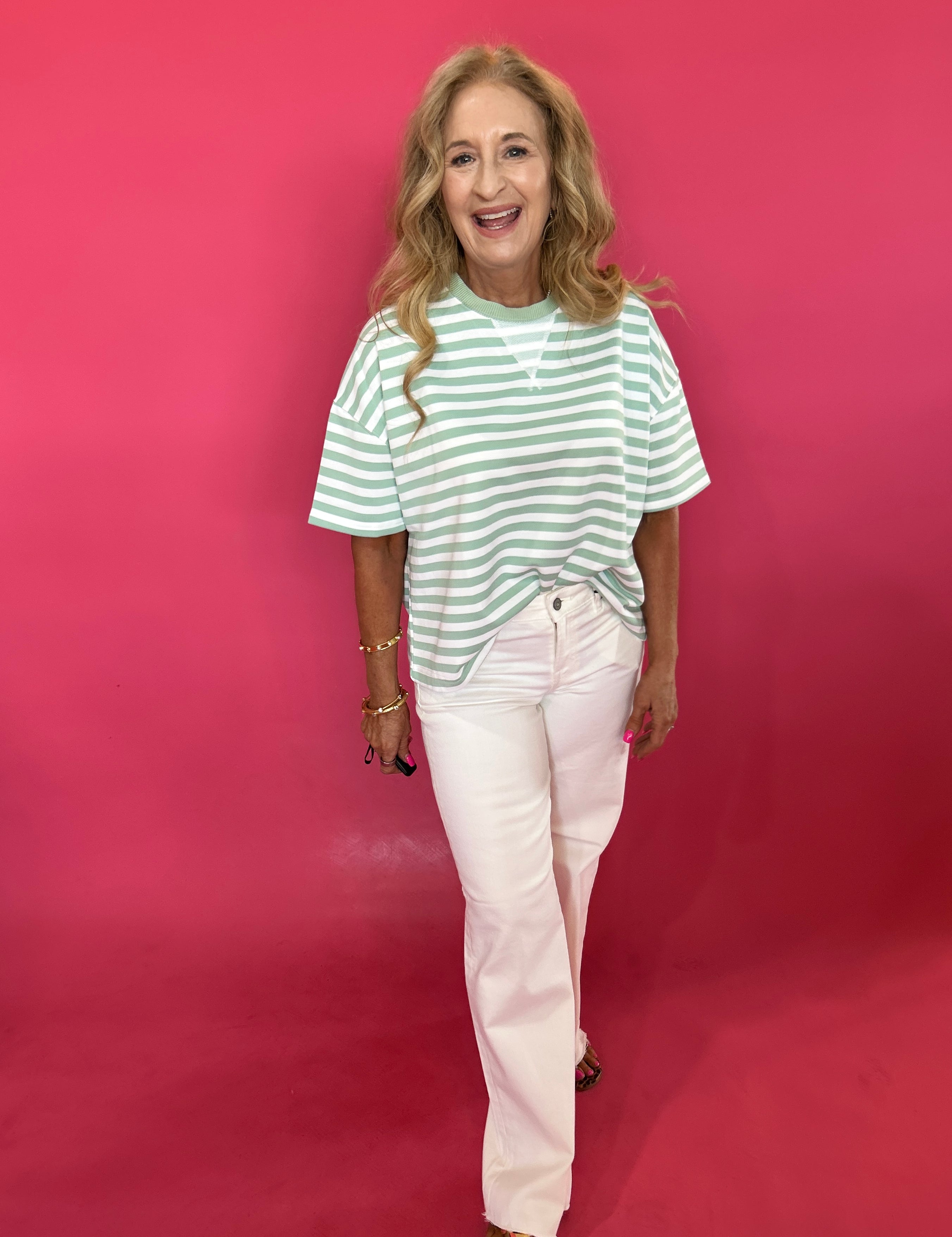 Everyday Ease Striped French Terry Boxy Top - Shabby 2 Chic Boutiques