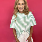 Everyday Ease Striped French Terry Boxy Top - Shabby 2 Chic Boutiques