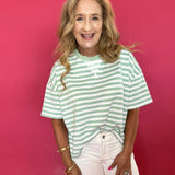 Everyday Ease Striped French Terry Boxy Top - Shabby 2 Chic Boutiques