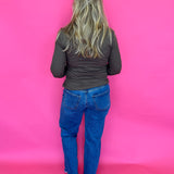Everyday Essential Crewneck Top in Brown - Shabby 2 Chic Boutiques