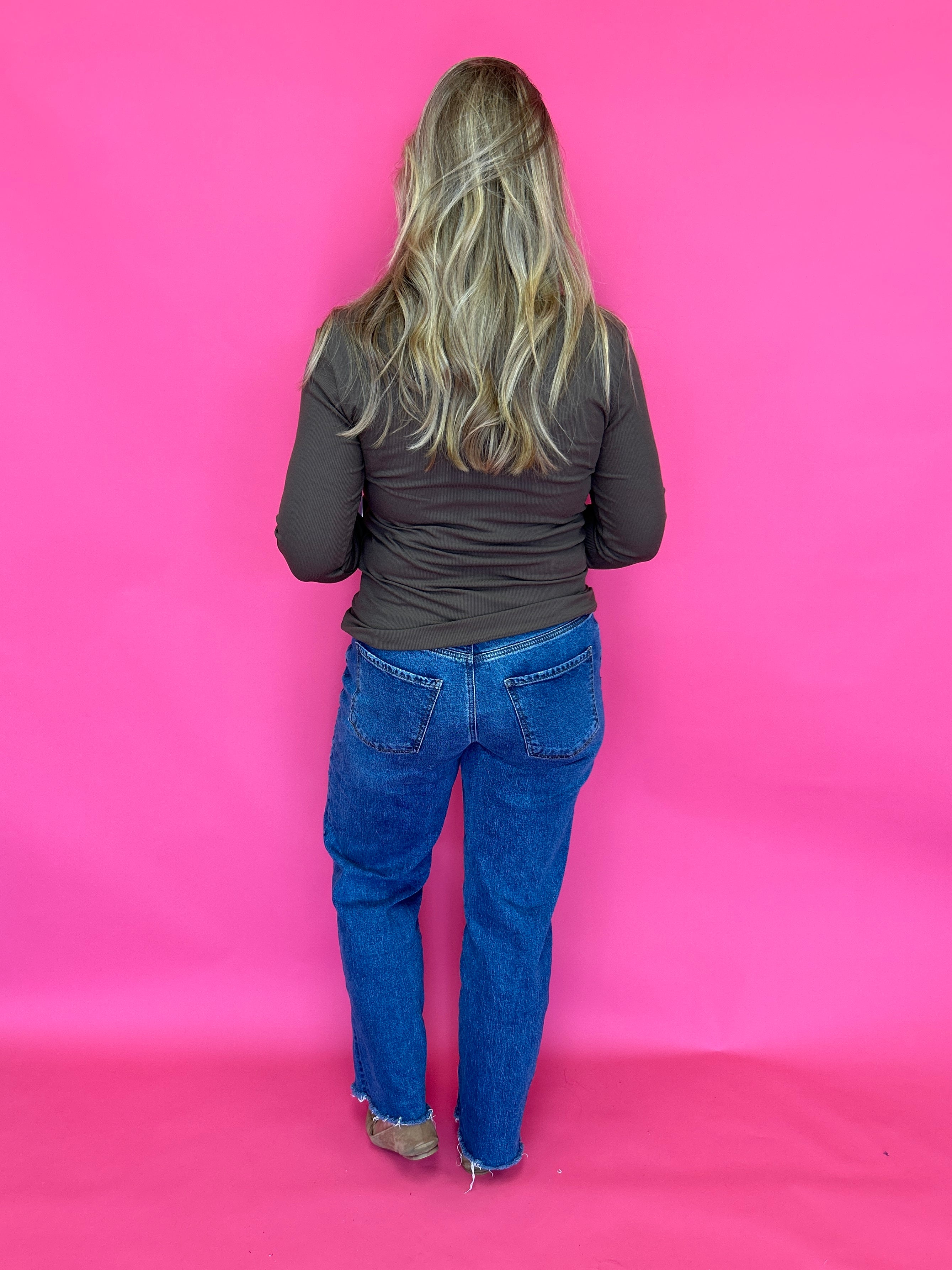 Everyday Essential Crewneck Top in Brown - Shabby 2 Chic Boutiques