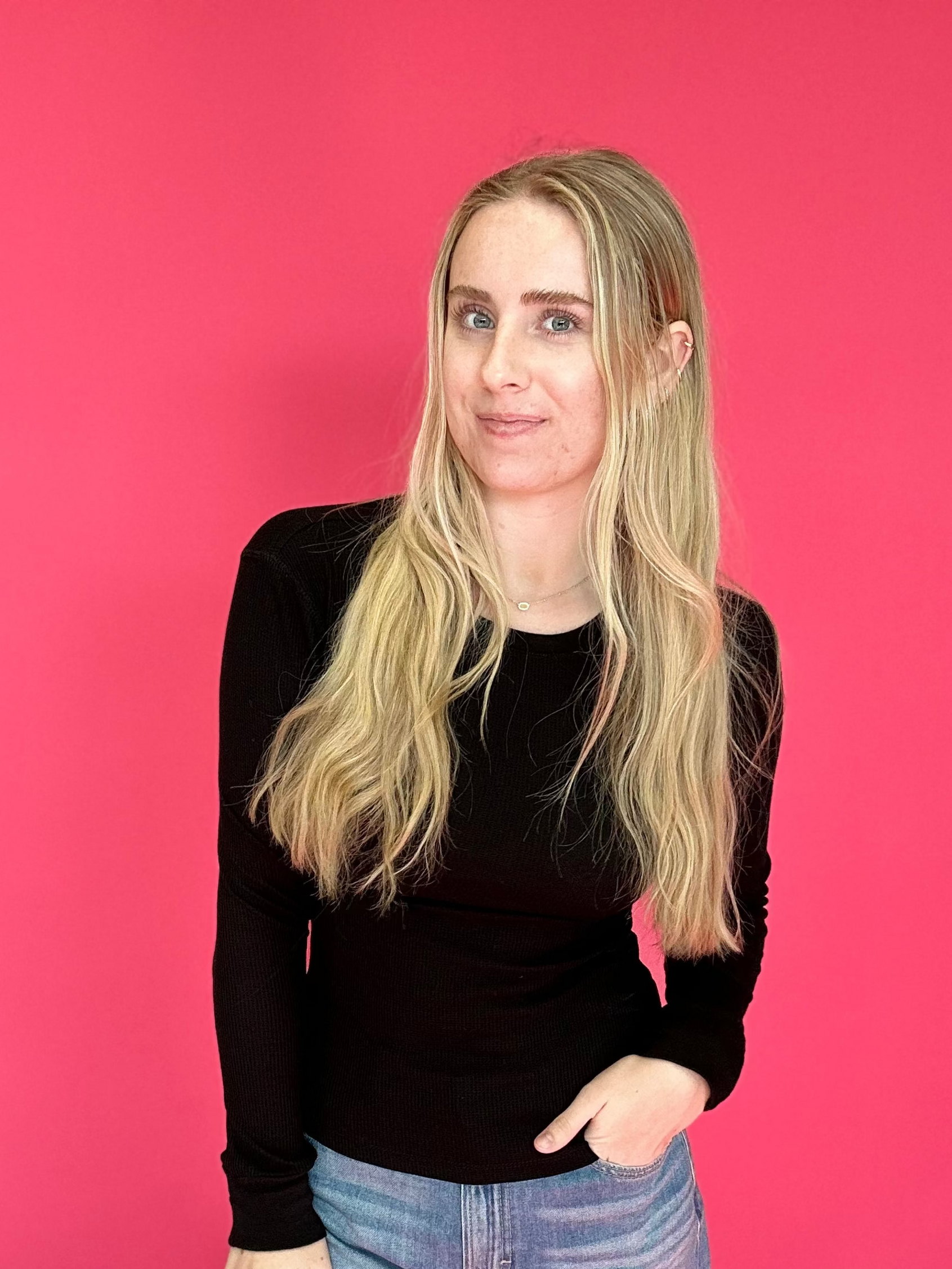 Everyday Essential Thermal Crewneck Top in Black