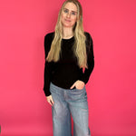 Everyday Essential Thermal Crewneck Top in Black