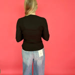 Everyday Essential Thermal Crewneck Top in Black