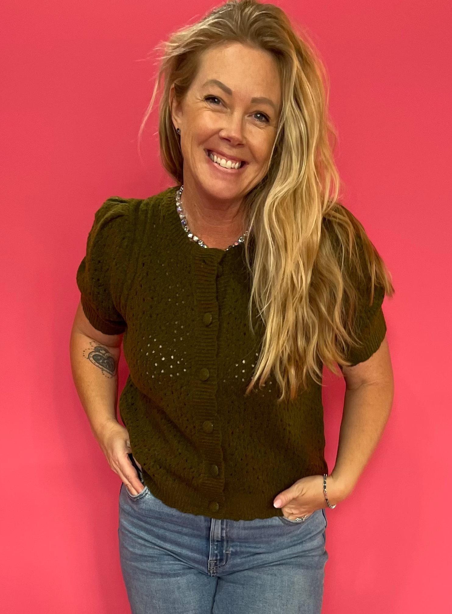 Everyday Favorite Boxy Cardigan in Olive