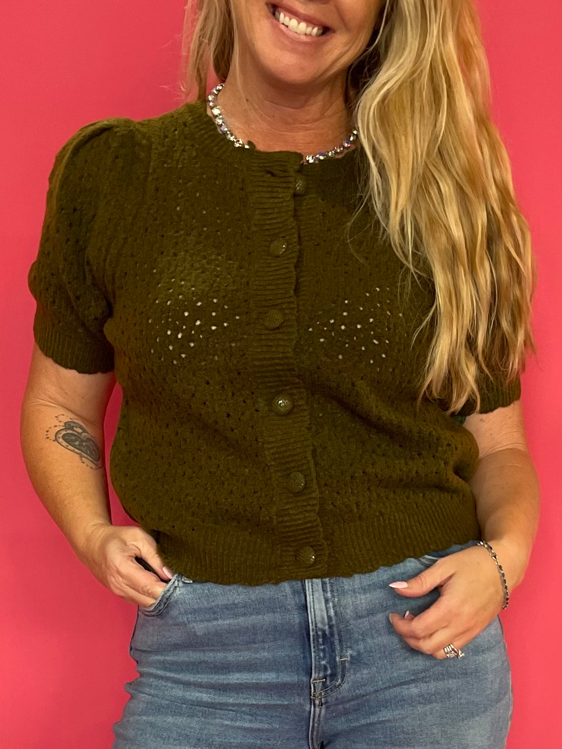 Everyday Favorite Boxy Cardigan in Olive