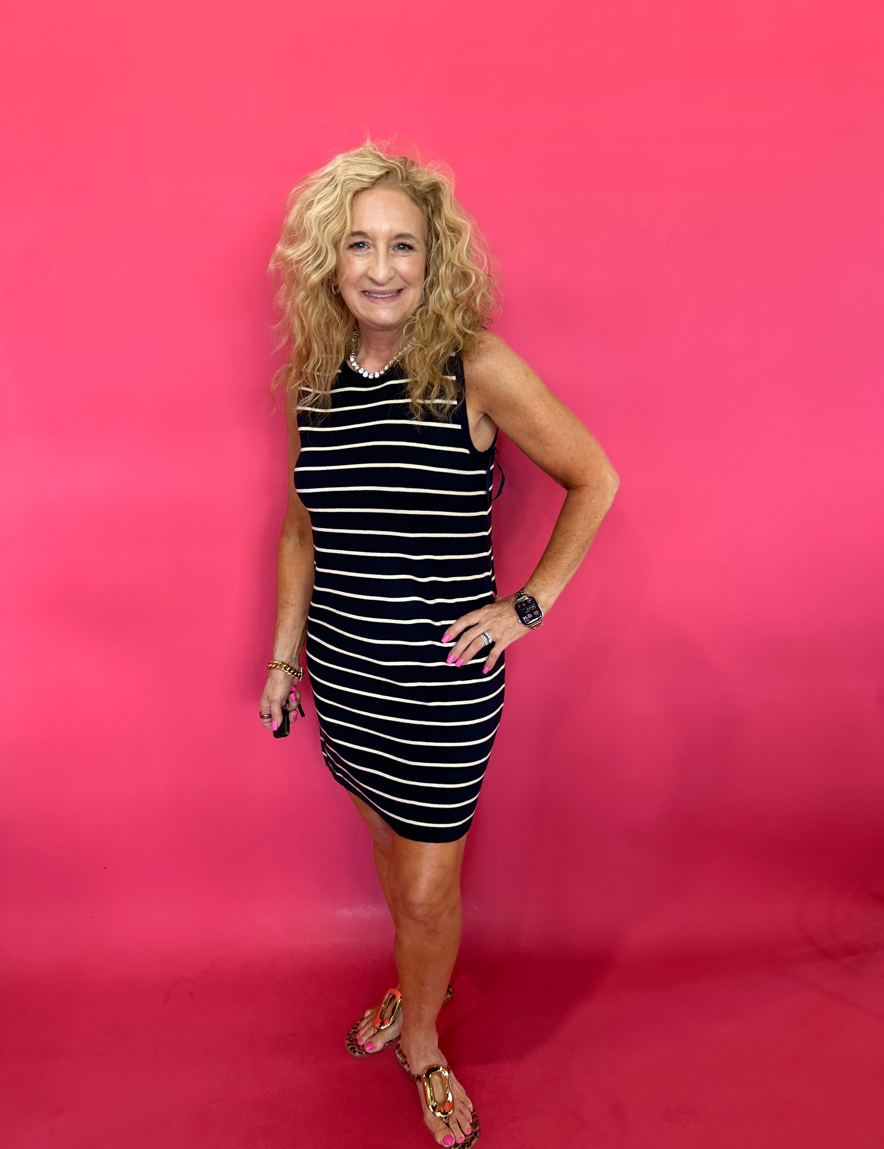 Everyday Icon Striped Sweater Tank Dress in Black - Shabby 2 Chic Boutiques