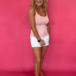 Everyday Stripe Soft Stretch Tank in Orange