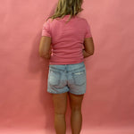 Everyday Stripes: Classic Cotton Tee in Pink
