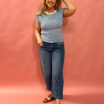 Everyday Stripes: Classic Cotton Tee in Sky