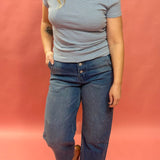 Everyday Stripes: Classic Cotton Tee in Sky