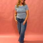 Everyday Stripes: Classic Cotton Tee in Sky