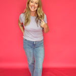 Everyday Wear Crewneck SS Timeless Basic Tee in Lavender - Shabby 2 Chic Boutiques