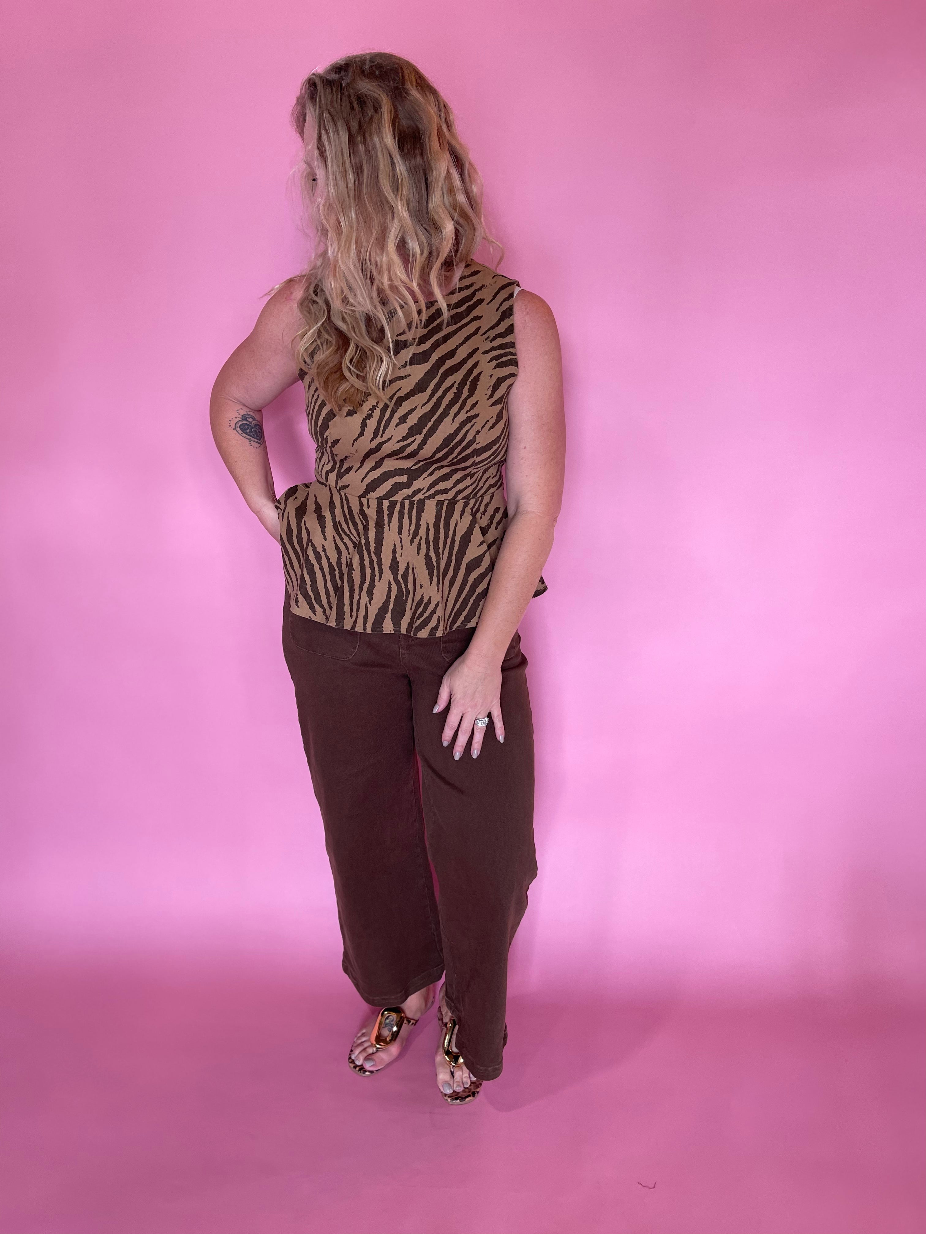 Soft brown wide-leg pants styled for work, meetings, or everyday wear