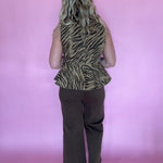 Brown wide-leg pants, a versatile fall trouser at Shabby 2 Chic Boutiques