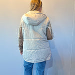 Faux Fur Trim Zip-Up Coat in Beige