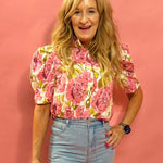 Feminine, flowy, Chic Floral Blouse