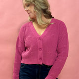 Fleur Cardigan in Fuchsia
