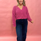 Fleur Cardigan in Fuchsia