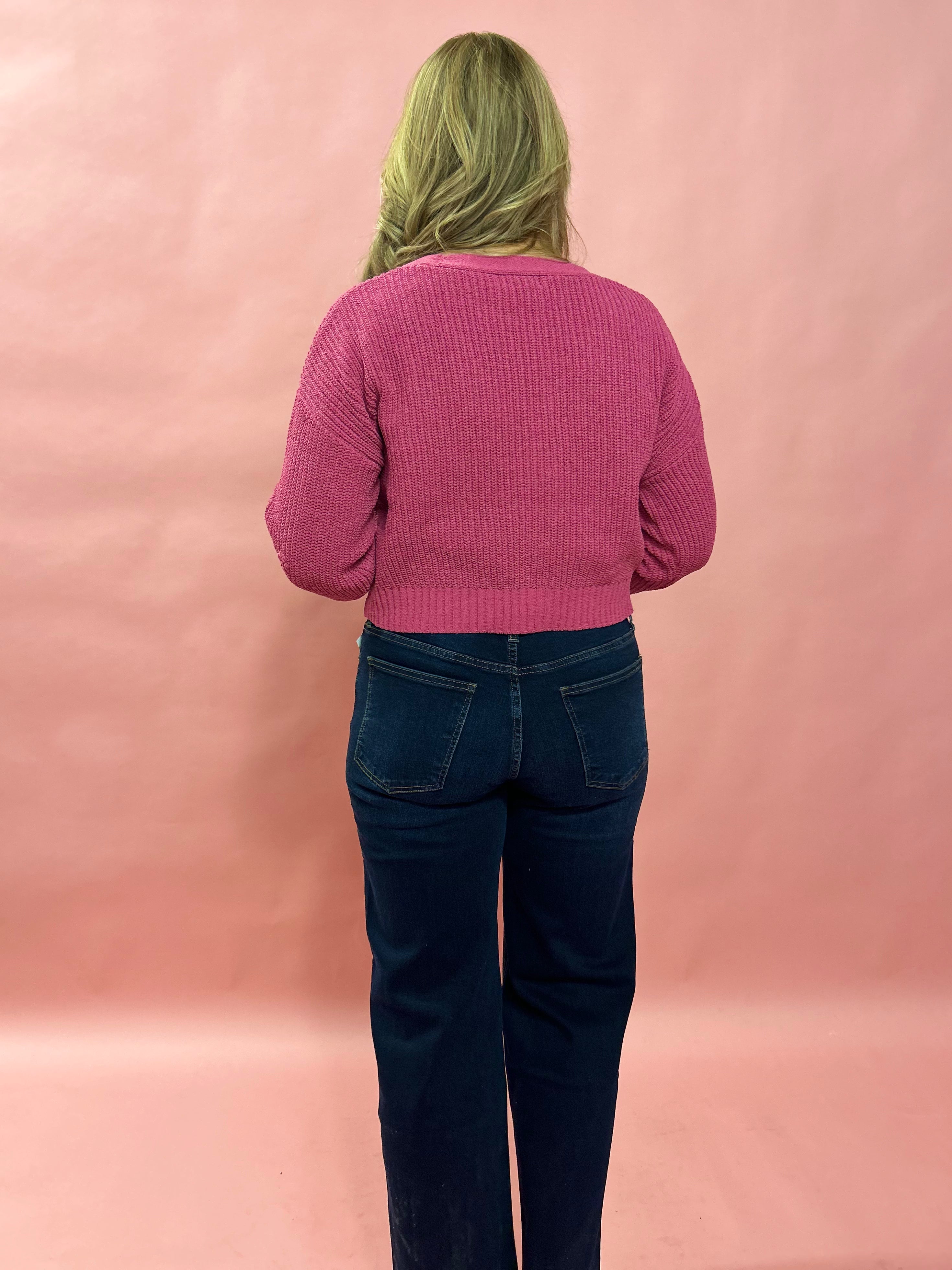 Fleur Cardigan in Fuchsia