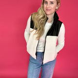 Flip the Script Reversible Faux Leather & Sherpa Vest