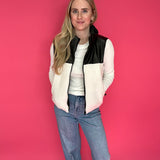 Flip the Script Reversible Faux Leather & Sherpa Vest