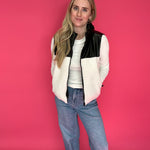 Flip the Script Reversible Faux Leather & Sherpa Vest