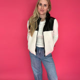 Flip the Script Reversible Faux Leather & Sherpa Vest