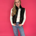 Flip the Script Reversible Faux Leather & Sherpa Vest