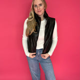 Flip the Script Reversible Faux Leather & Sherpa Vest