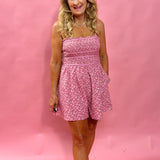 Floral Flutter Romper in Pink