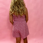Floral Flutter Romper in Pink
