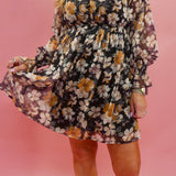 Floral Sweetheart Woven Mini Dress