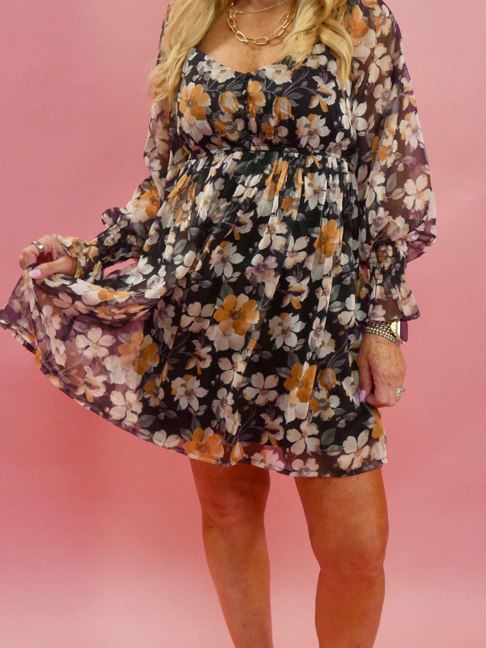 Floral Sweetheart Woven Mini Dress