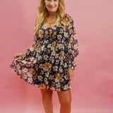 Floral Sweetheart Woven Mini Dress